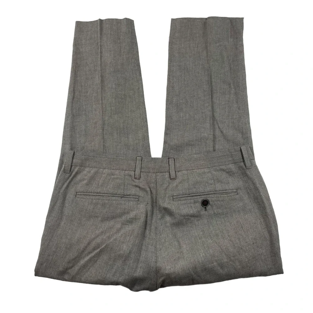 Ted Baker London Gray‎ Herringbone Cotton Mens Suit Size 5 Pant 34x27